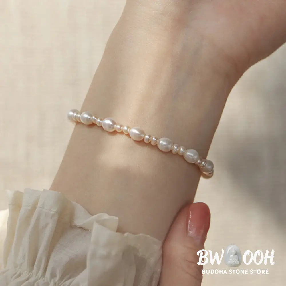 Buddha Stones Natural Flower Pearl Sincerity Bead Bracelet - Bracelet
