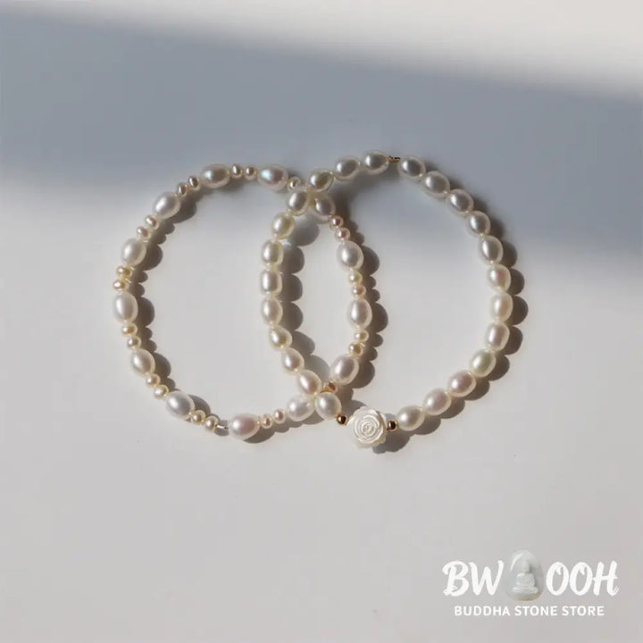 Buddha Stones Natural Flower Pearl Sincerity Bead Bracelet - Bracelet