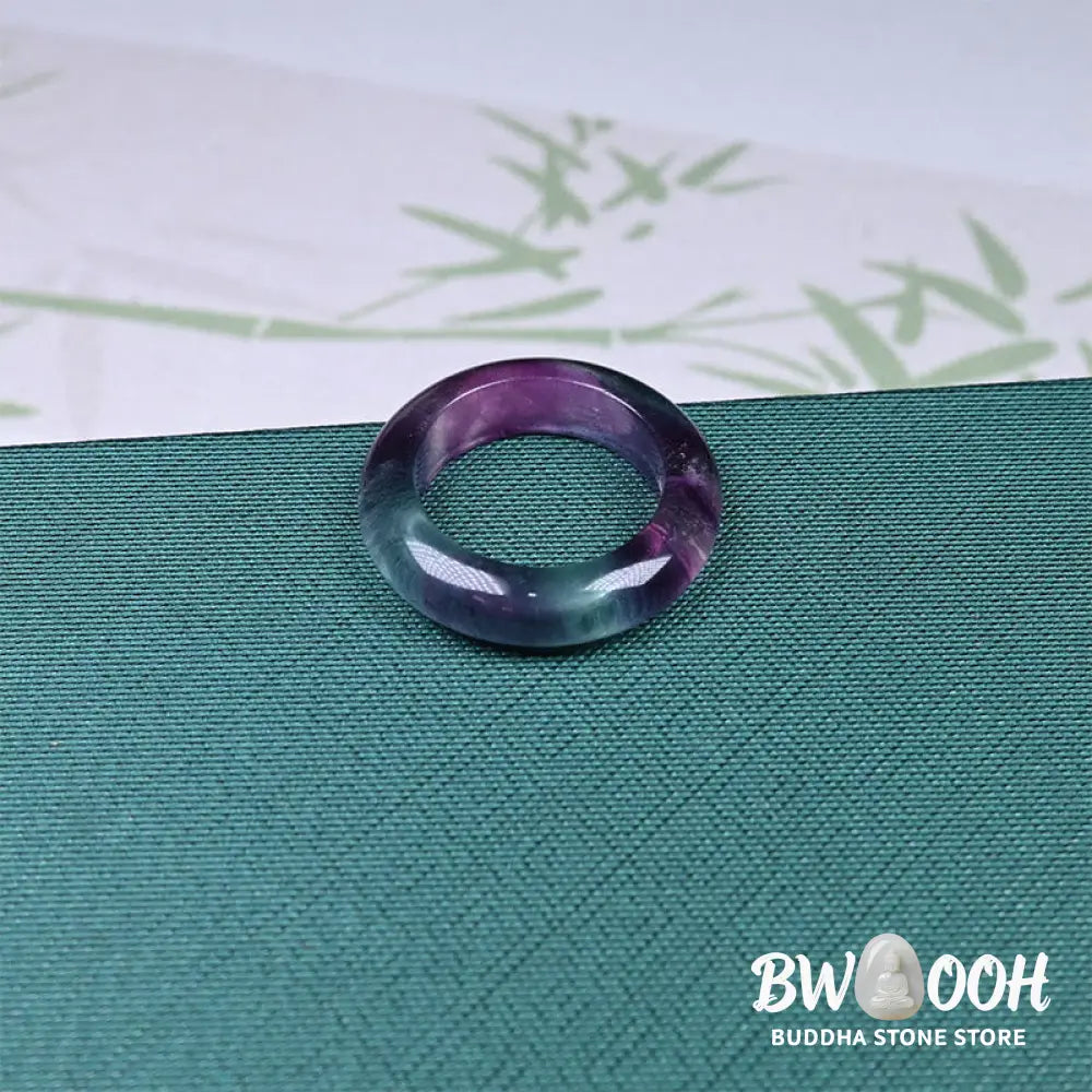 Buddha Stones Natural Fluorite Protection Ring - RIng