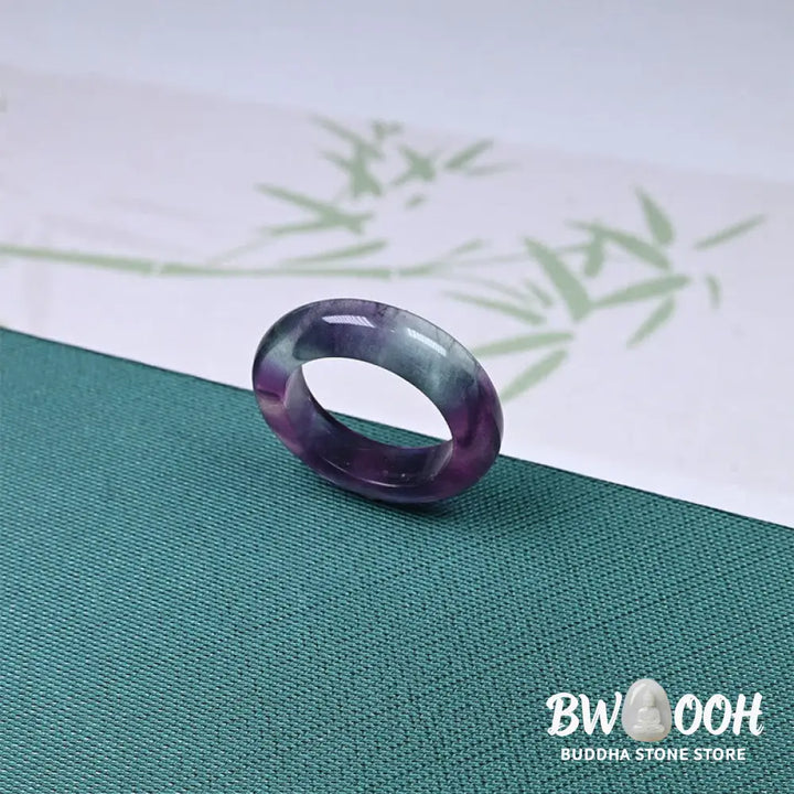 Buddha Stones Natural Fluorite Protection Ring - RIng
