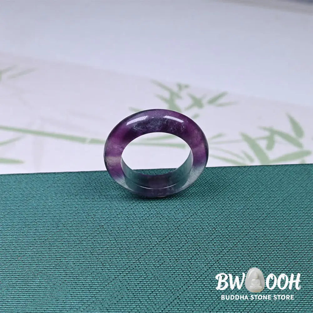 Buddha Stones Natural Fluorite Protection Ring - RIng