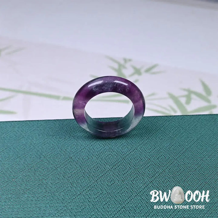 Buddha Stones Natural Fluorite Protection Ring - RIng