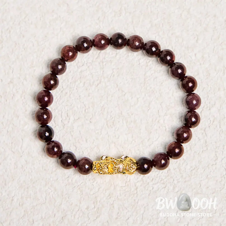 Buddha Stones Natural Garnet Beads PiXiu Protection Bracelet - BWOOOH - Garnet(Wrist Circumference 14-16cm) - Bracelet