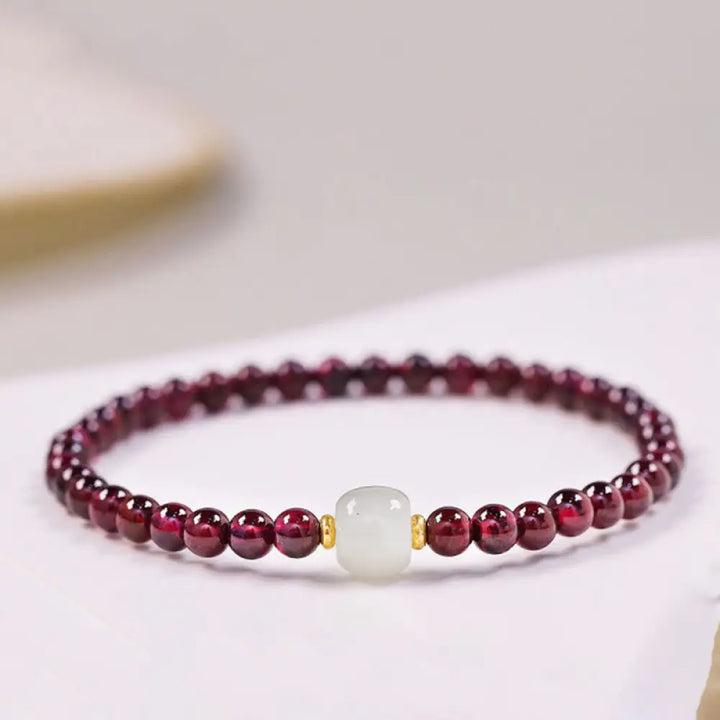 BWOOOH Natural Garnet Jade Bead Purification Bracelet - BWOOOH - Garnet(Purification♥Protection) - Bracelet