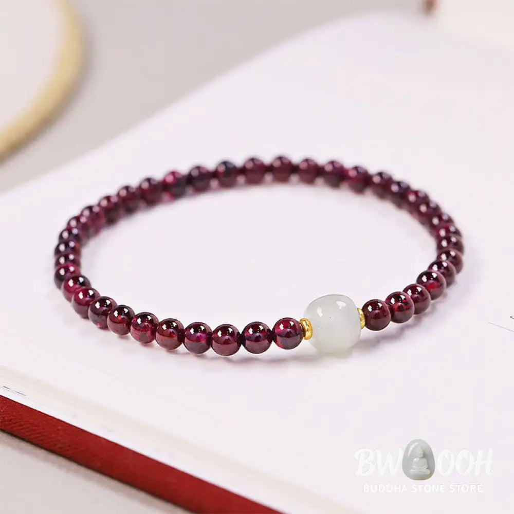 Buddha Stones Natural Garnet Jade Bead Purification Bracelet - BWOOOH - Garnet(Purification♥Protection) - Bracelet
