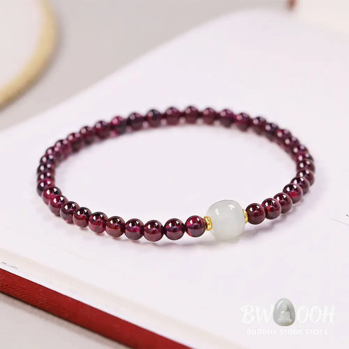 Buddha Stones Natural Garnet Jade Bead Purification Bracelet - BWOOOH - Garnet(Purification♥Protection) - Bracelet