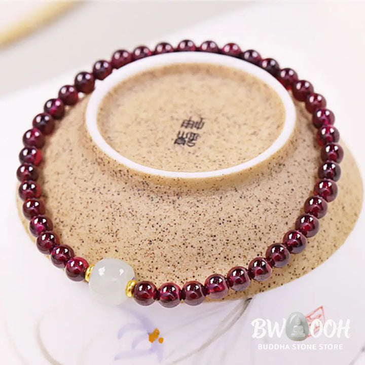 Buddha Stones Natural Garnet Jade Bead Purification Bracelet - BWOOOH - Garnet(Purification♥Protection) - Bracelet