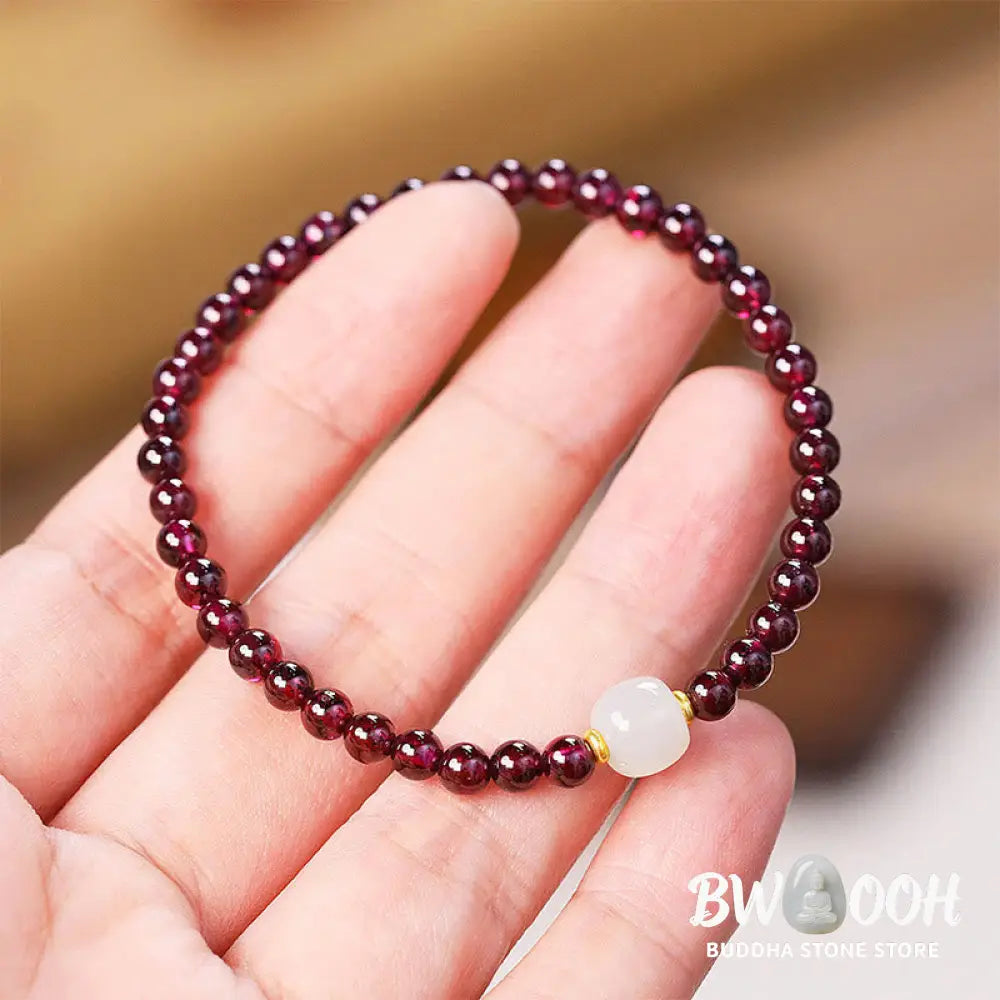 Buddha Stones Natural Garnet Jade Bead Purification Bracelet - BWOOOH - Garnet(Purification♥Protection) - Bracelet