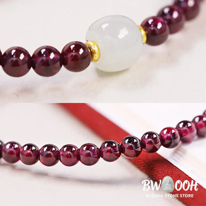 Buddha Stones Natural Garnet Jade Bead Purification Bracelet - BWOOOH - Garnet(Purification♥Protection) - Bracelet