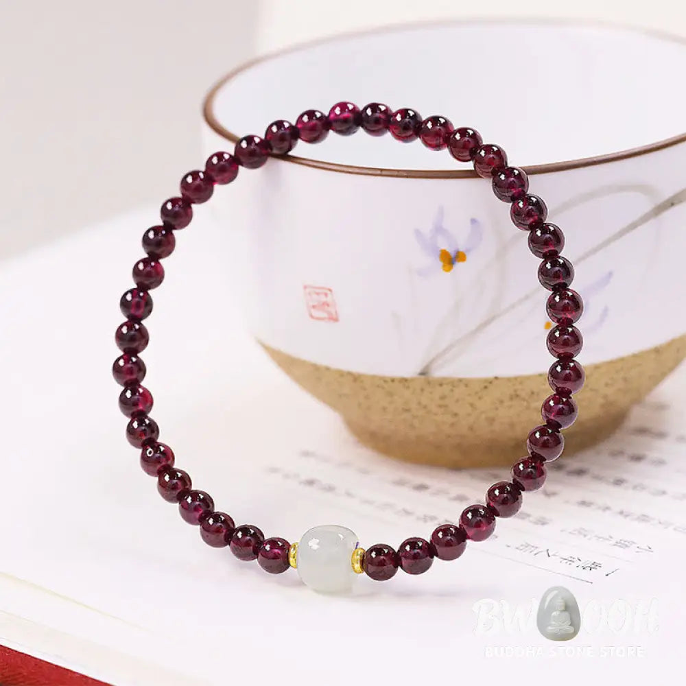 Buddha Stones Natural Garnet Jade Bead Purification Bracelet - BWOOOH - Garnet(Purification♥Protection) - Bracelet