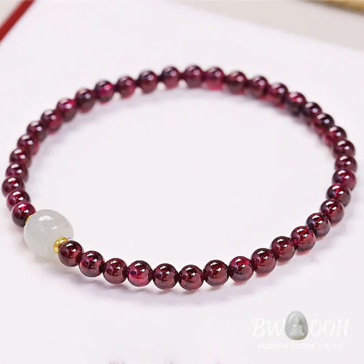 Buddha Stones Natural Garnet Jade Bead Purification Bracelet - BWOOOH - Garnet(Purification♥Protection) - Bracelet