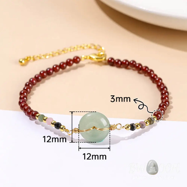 Buddha Stones Natural Garnet Peace Buckle Bead Calm Bracelet - BWOOOH - Garnet(Purification♥Protection) - Bracelet