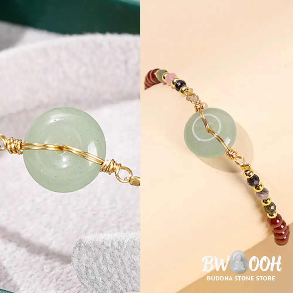 Buddha Stones Natural Garnet Peace Buckle Bead Calm Bracelet - BWOOOH - Garnet(Purification♥Protection) - Bracelet