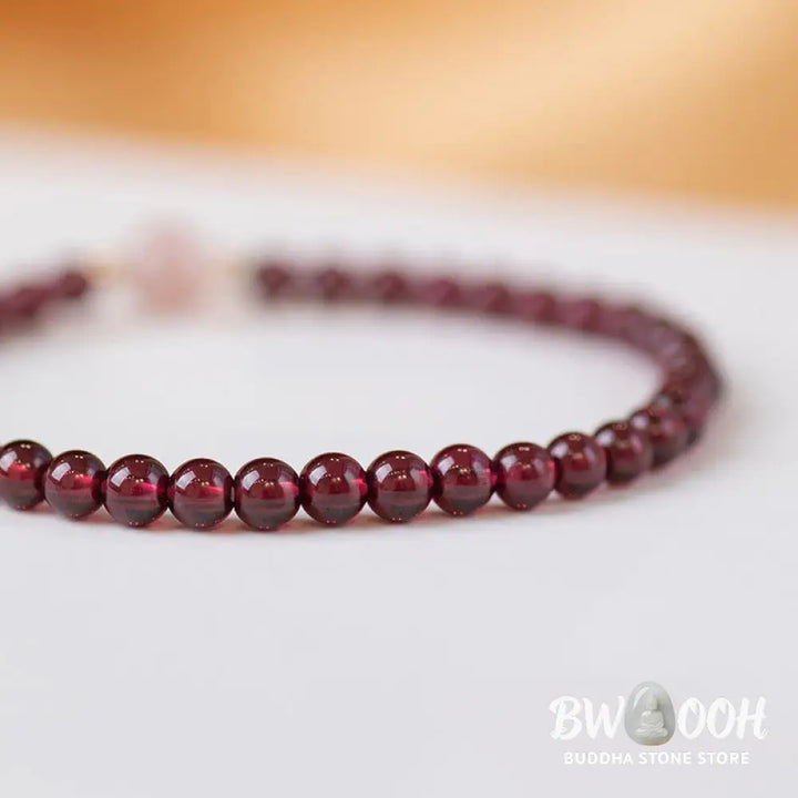 Buddha Stones Natural Garnet Strawberry Quartz Calm Bracelet - Bracelet