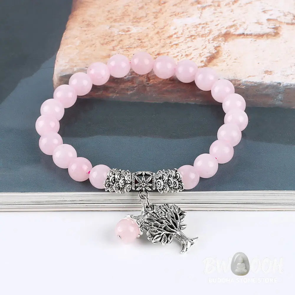 Buddha Stones Natural Gemstone Tree of Life Lucky Charm Stretch Bracelet - BWOOOH - Bracelet