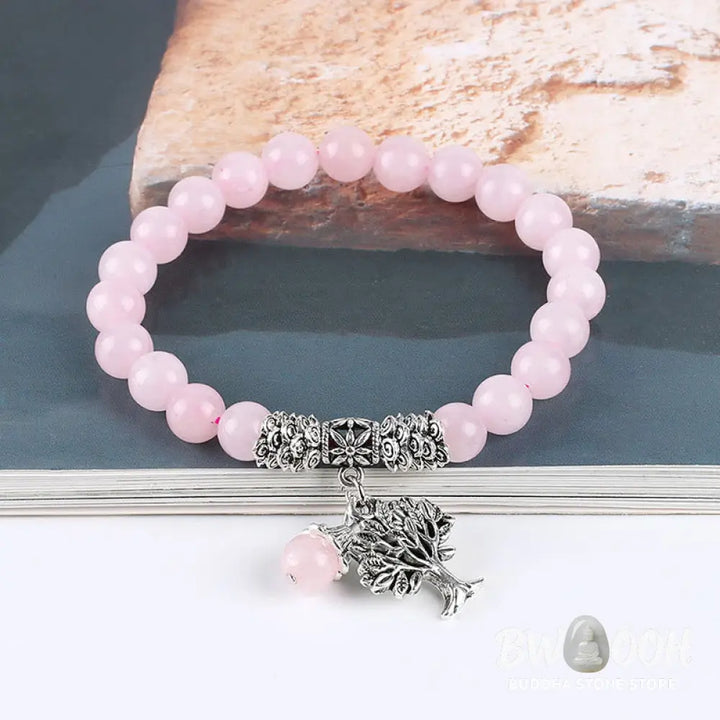 Buddha Stones Natural Gemstone Tree of Life Lucky Charm Stretch Bracelet - BWOOOH - Bracelet