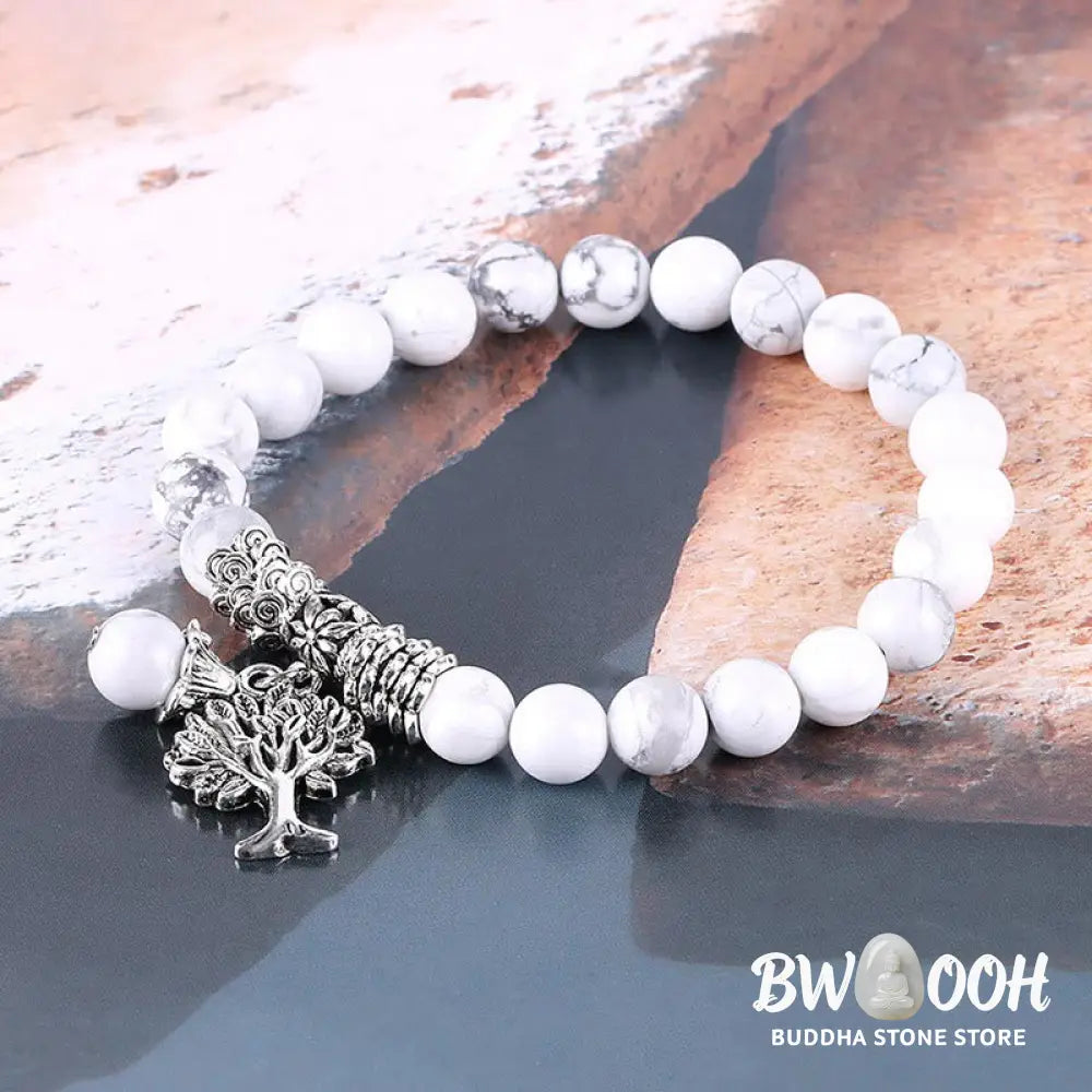Buddha Stones Natural Gemstone Tree of Life Lucky Charm Stretch Bracelet - BWOOOH - Bracelet