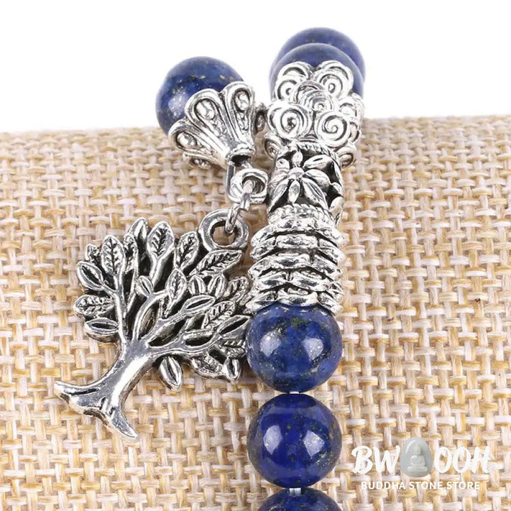 Buddha Stones Natural Gemstone Tree of Life Lucky Charm Stretch Bracelet - BWOOOH - Bracelet