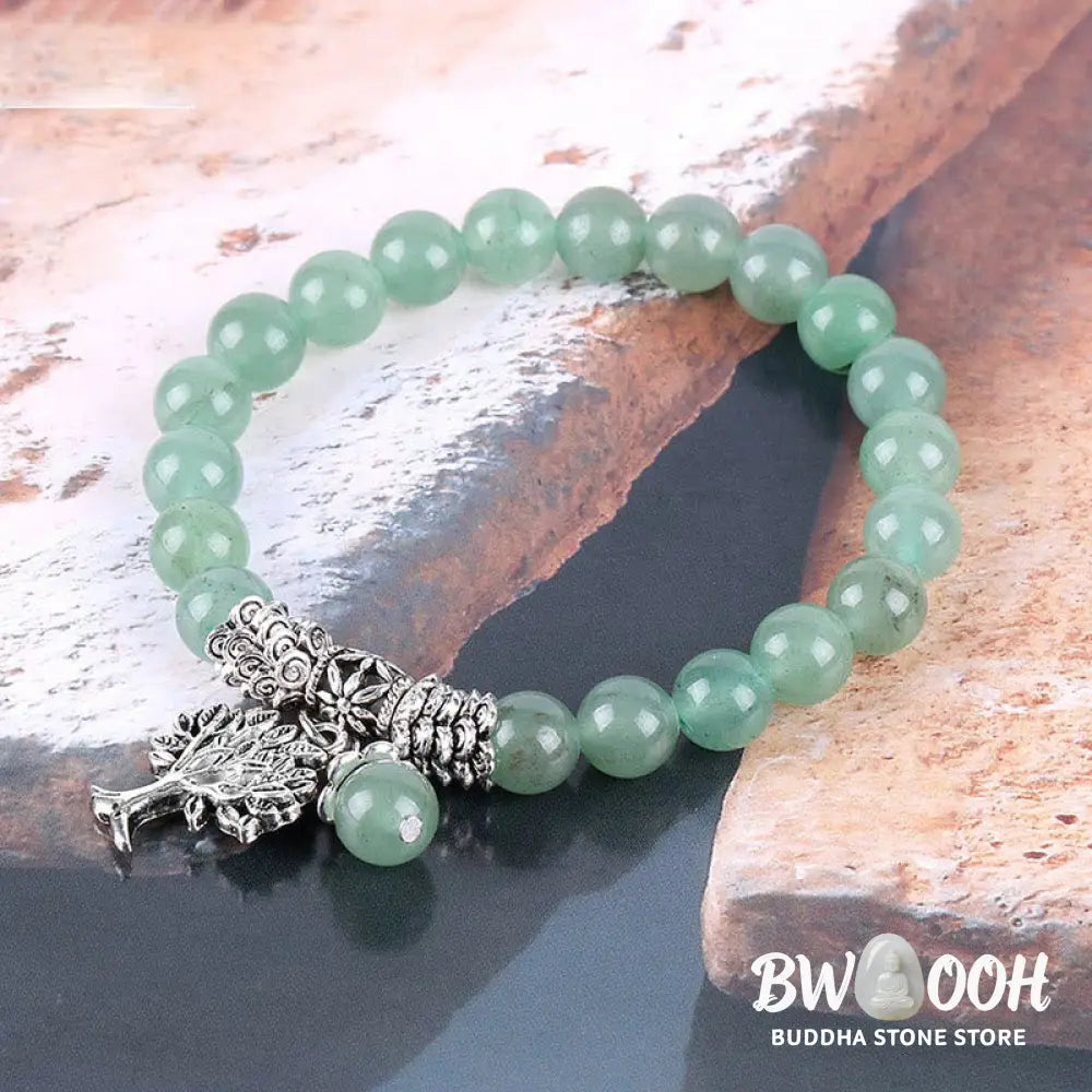 Buddha Stones Natural Gemstone Tree of Life Lucky Charm Stretch Bracelet - BWOOOH - Bracelet