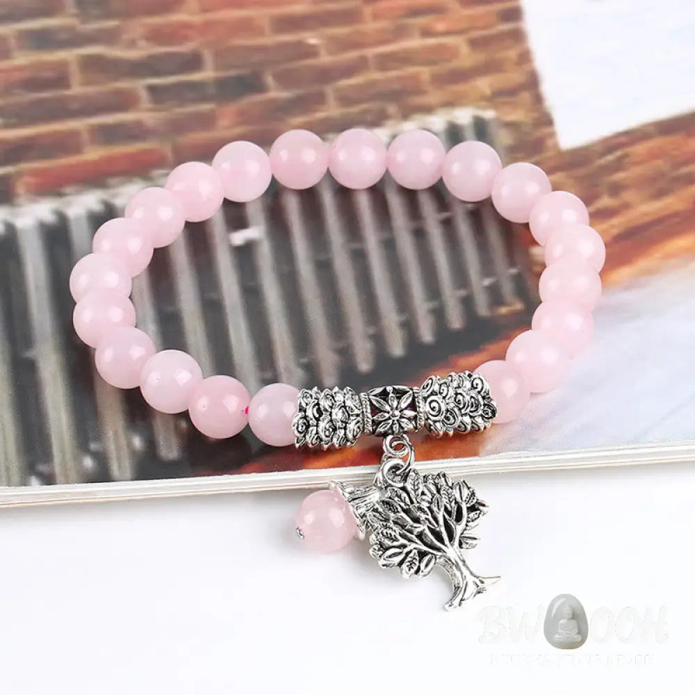 Buddha Stones Natural Gemstone Tree of Life Lucky Charm Stretch Bracelet - BWOOOH - Bracelet