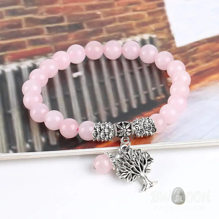 Buddha Stones Natural Gemstone Tree of Life Lucky Charm Stretch Bracelet - BWOOOH - Bracelet