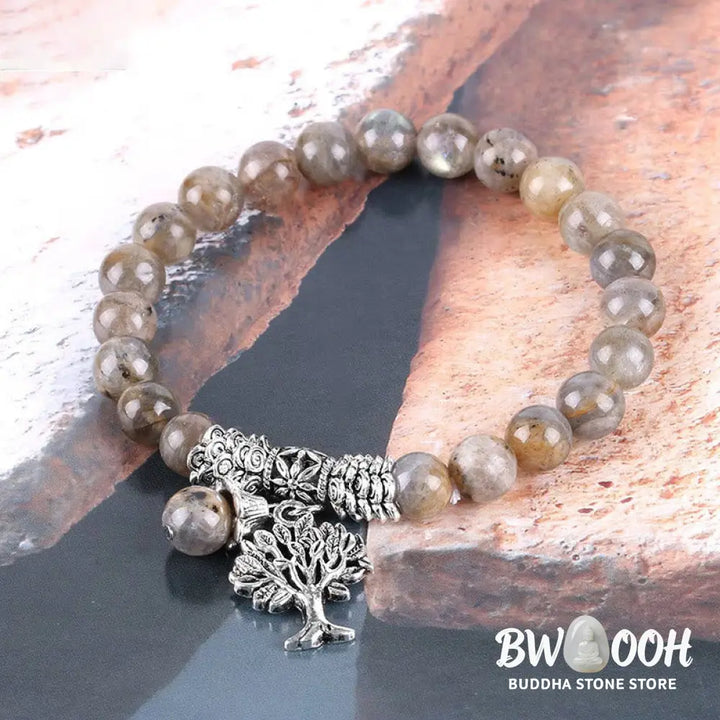 Buddha Stones Natural Gemstone Tree of Life Lucky Charm Stretch Bracelet - BWOOOH - Bracelet