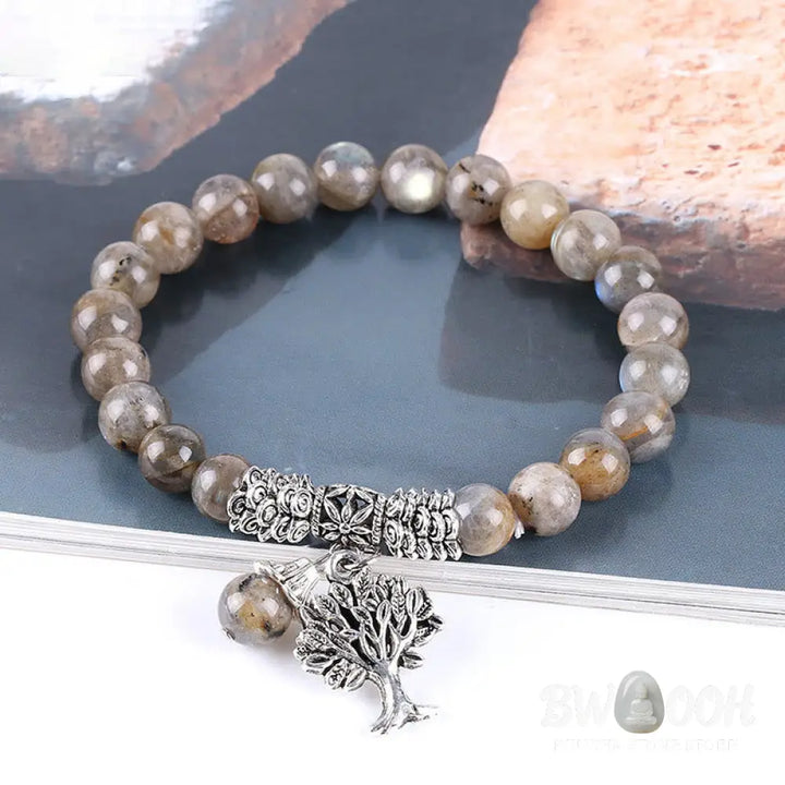 Buddha Stones Natural Gemstone Tree of Life Lucky Charm Stretch Bracelet - BWOOOH - Bracelet