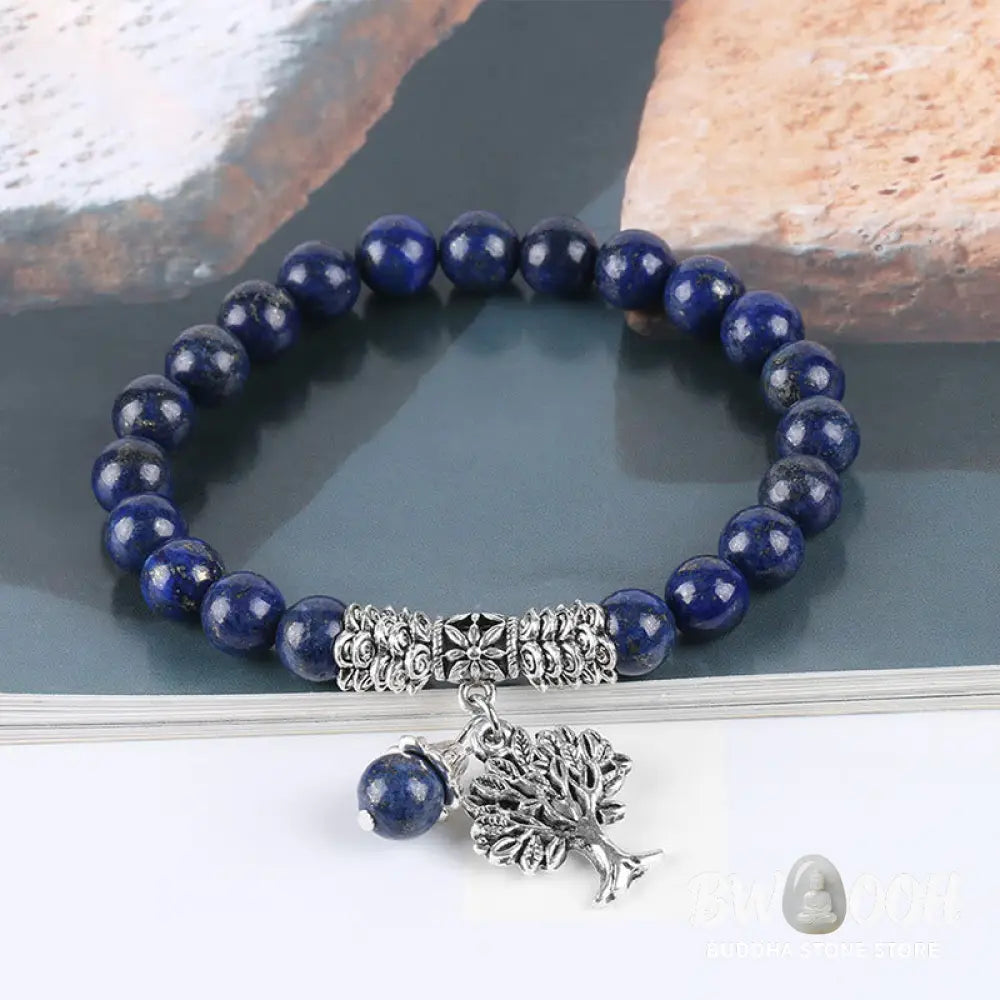 Buddha Stones Natural Gemstone Tree of Life Lucky Charm Stretch Bracelet - BWOOOH - Bracelet