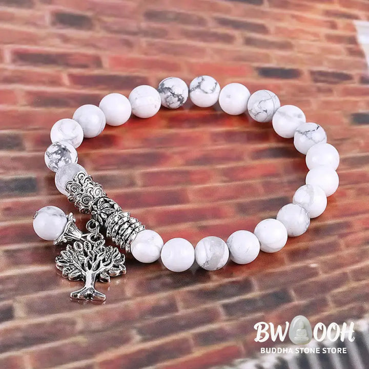 Buddha Stones Natural Gemstone Tree of Life Lucky Charm Stretch Bracelet - BWOOOH - Bracelet