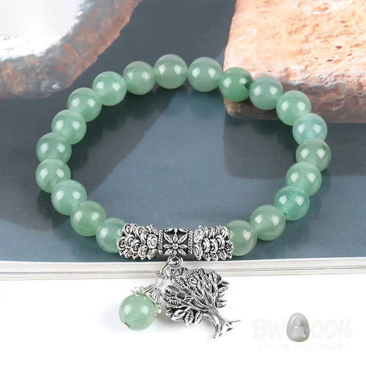 Buddha Stones Natural Gemstone Tree of Life Lucky Charm Stretch Bracelet - BWOOOH - Bracelet