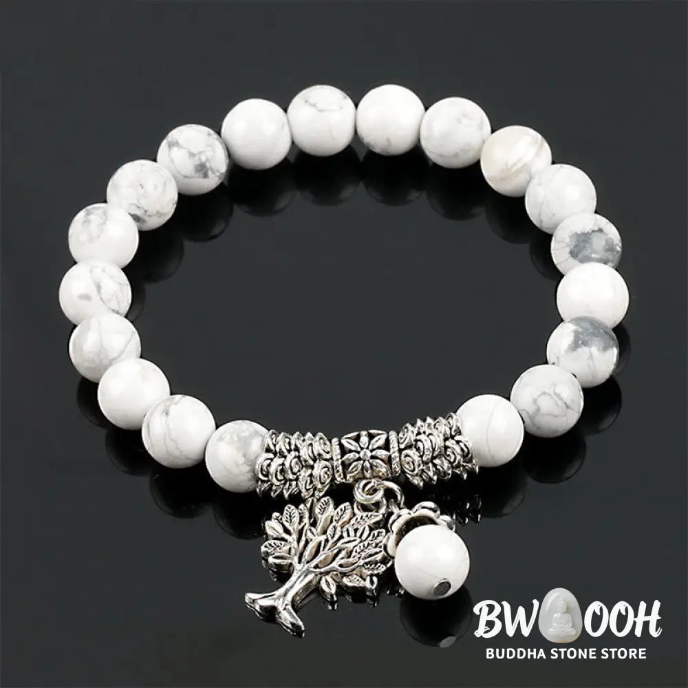 Buddha Stones Natural Gemstone Tree of Life Lucky Charm Stretch Bracelet - BWOOOH - Bracelet