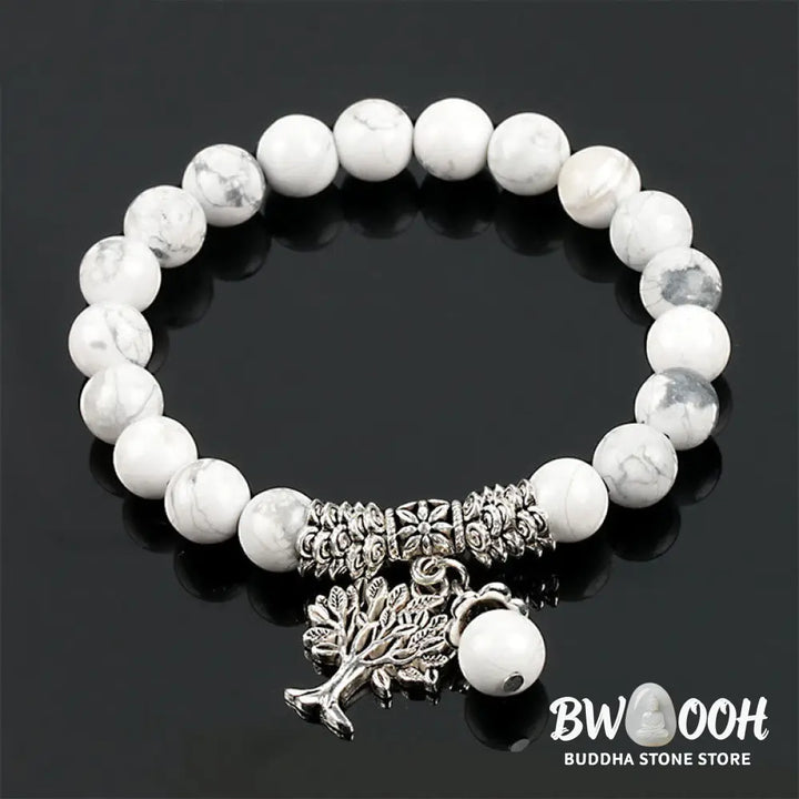 Buddha Stones Natural Gemstone Tree of Life Lucky Charm Stretch Bracelet - BWOOOH - Bracelet