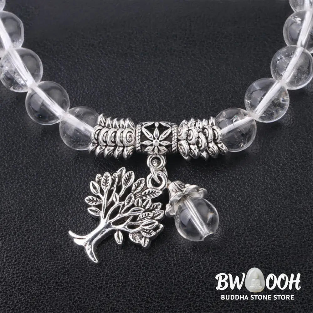 Buddha Stones Natural Gemstone Tree of Life Lucky Charm Stretch Bracelet - BWOOOH - Bracelet