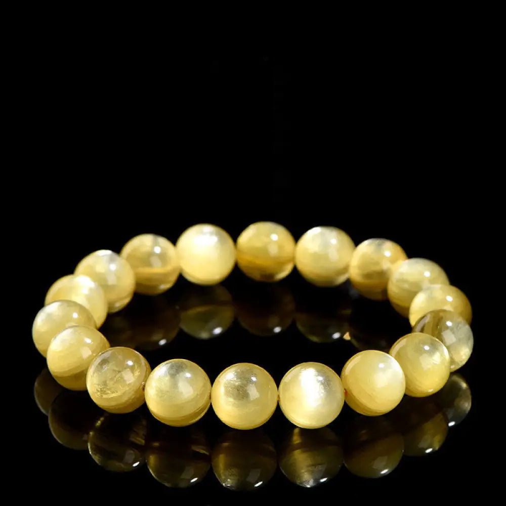 BWOOOH Natural Golden Lepidolite Protection Prosperity Bracelet - BWOOOH - 11mm(Wrist Circumference 14-16cm)