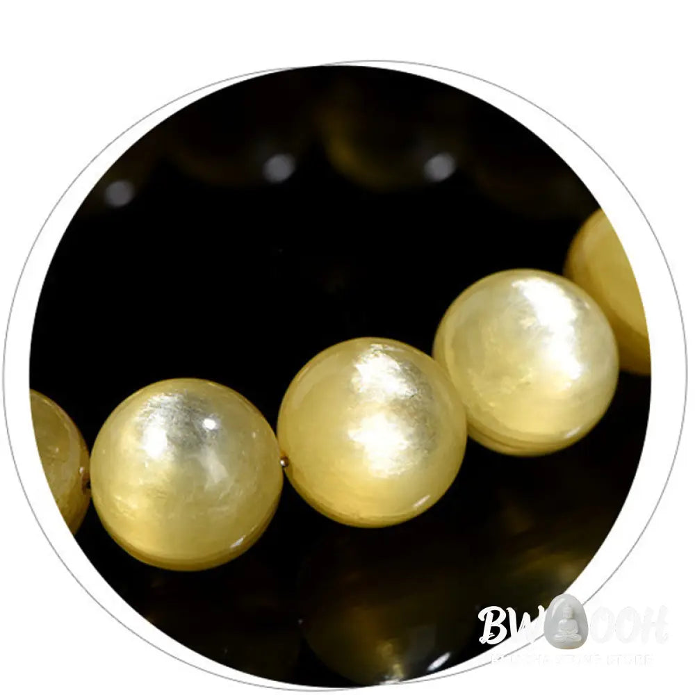 Buddha Stones Natural Golden Lepidolite Protection Prosperity Bracelet - BWOOOH - Bracelet