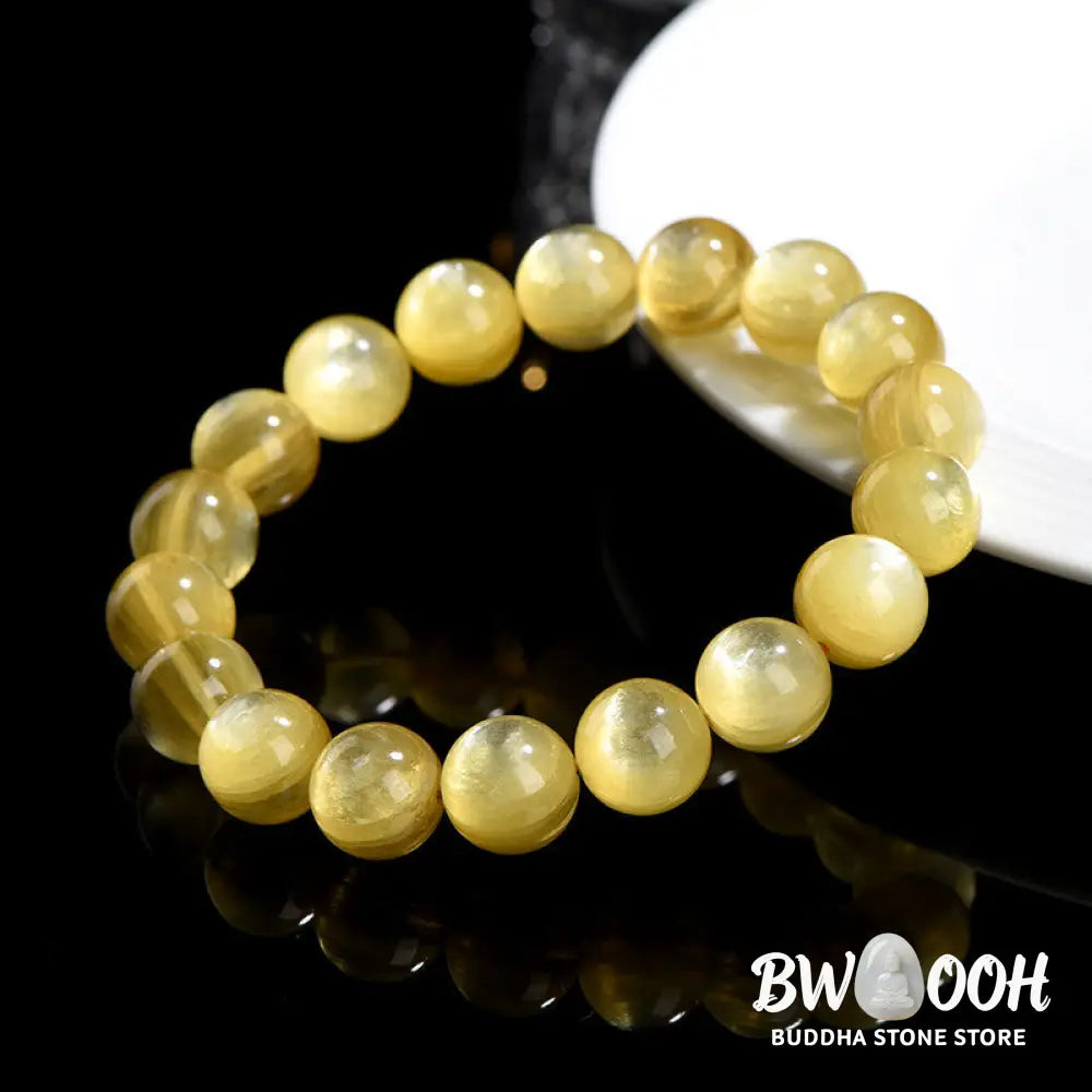 Buddha Stones Natural Golden Lepidolite Protection Prosperity Bracelet - BWOOOH - Bracelet