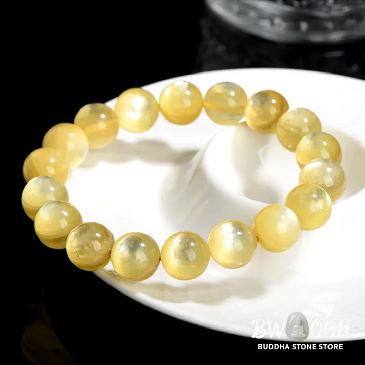 Buddha Stones Natural Golden Lepidolite Protection Prosperity Bracelet - BWOOOH - Bracelet