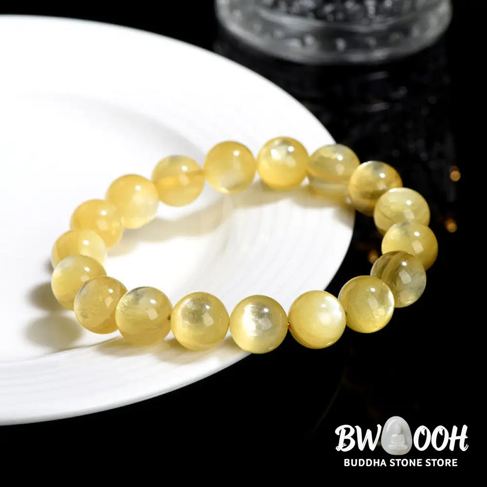 Buddha Stones Natural Golden Lepidolite Protection Prosperity Bracelet - BWOOOH - Bracelet