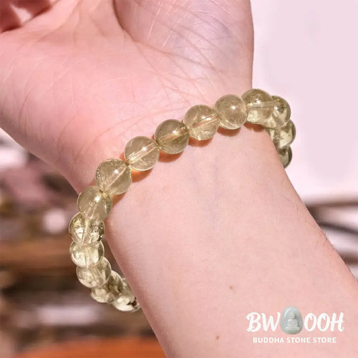 Buddha Stones Natural Golden Rutilated Quartz Auspiciousness Protection Bracelet - BWOOOH - Golden Rutilated