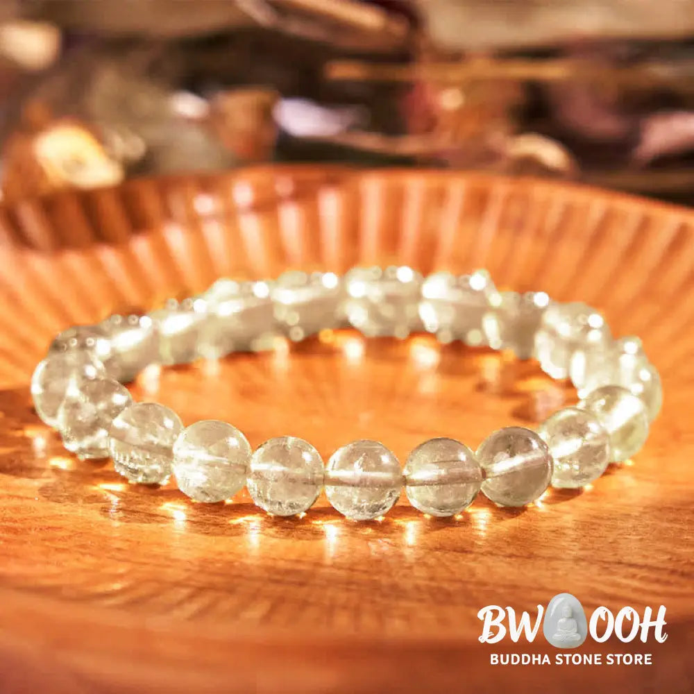 Buddha Stones Natural Golden Rutilated Quartz Auspiciousness Protection Bracelet - BWOOOH - Golden Rutilated