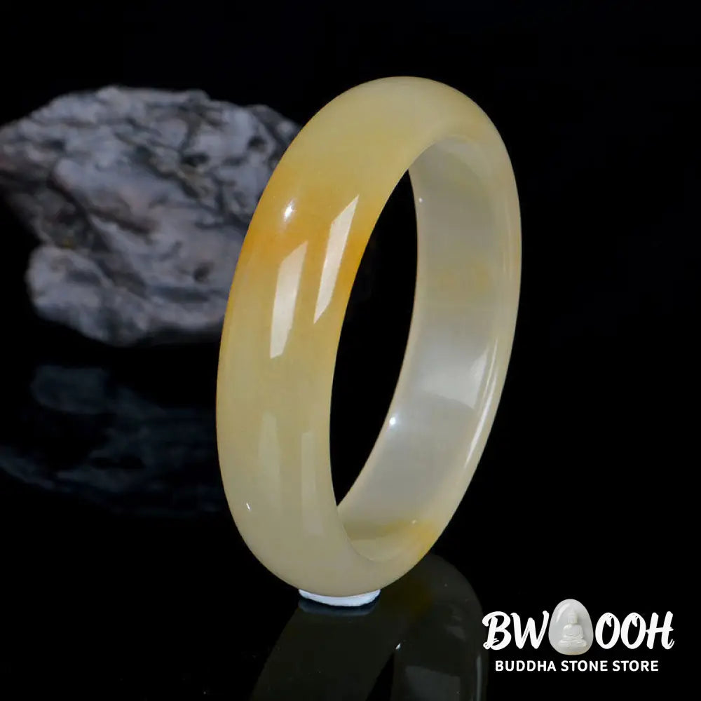 Buddha Stones Natural Golden Silk Jade Luck Wealth Bracelet Bangle - BWOOOH - Bracelet Bangle