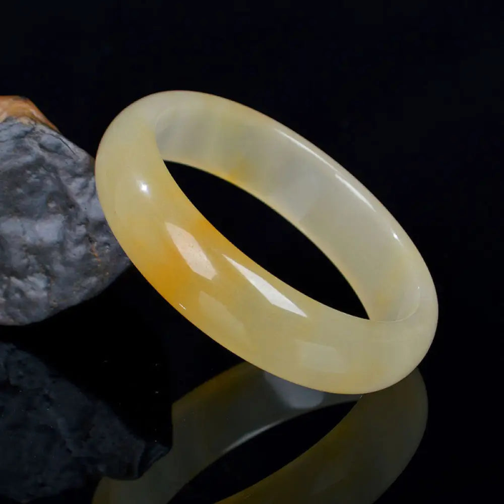 BWOOOH Natural Golden Silk Jade Luck Wealth Bracelet Bangle - BWOOOH - 54mm - Bracelet Bangle