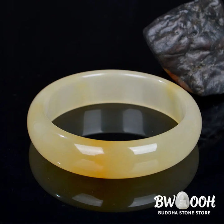 Buddha Stones Natural Golden Silk Jade Luck Wealth Bracelet Bangle - BWOOOH - Bracelet Bangle
