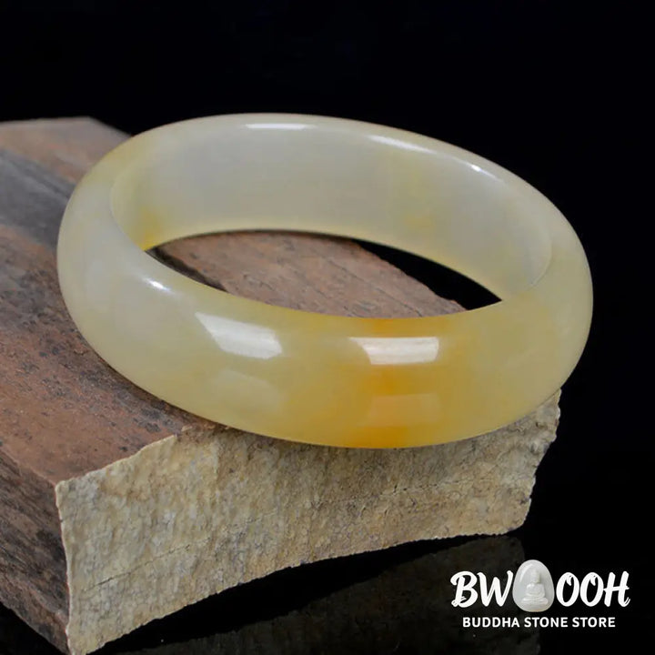 Buddha Stones Natural Golden Silk Jade Luck Wealth Bracelet Bangle - BWOOOH - Bracelet Bangle