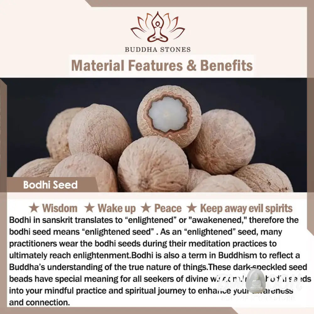 BWOOOH Natural Gradient Bodhi Seed Fortune Money Bag Lotus Wisdom Tassel Wrist Mala featuring 12mm dark-speckled bodhi seeds, boxwood, agate, and green aventurine; a handcrafted spiritual meditation bracelet for wisdom and calm. - View 22
