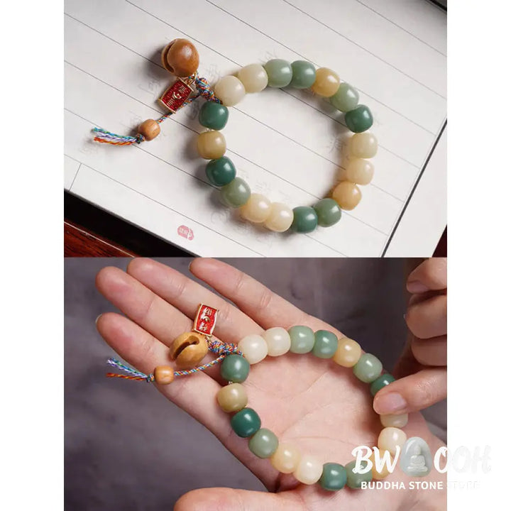 Buddha Stones Natural Gradient Bodhi Seed Wisdom Wooden Fish Drum Charm Bracelet - BWOOOH - Bodhi Seed(Wisdom♥Wake