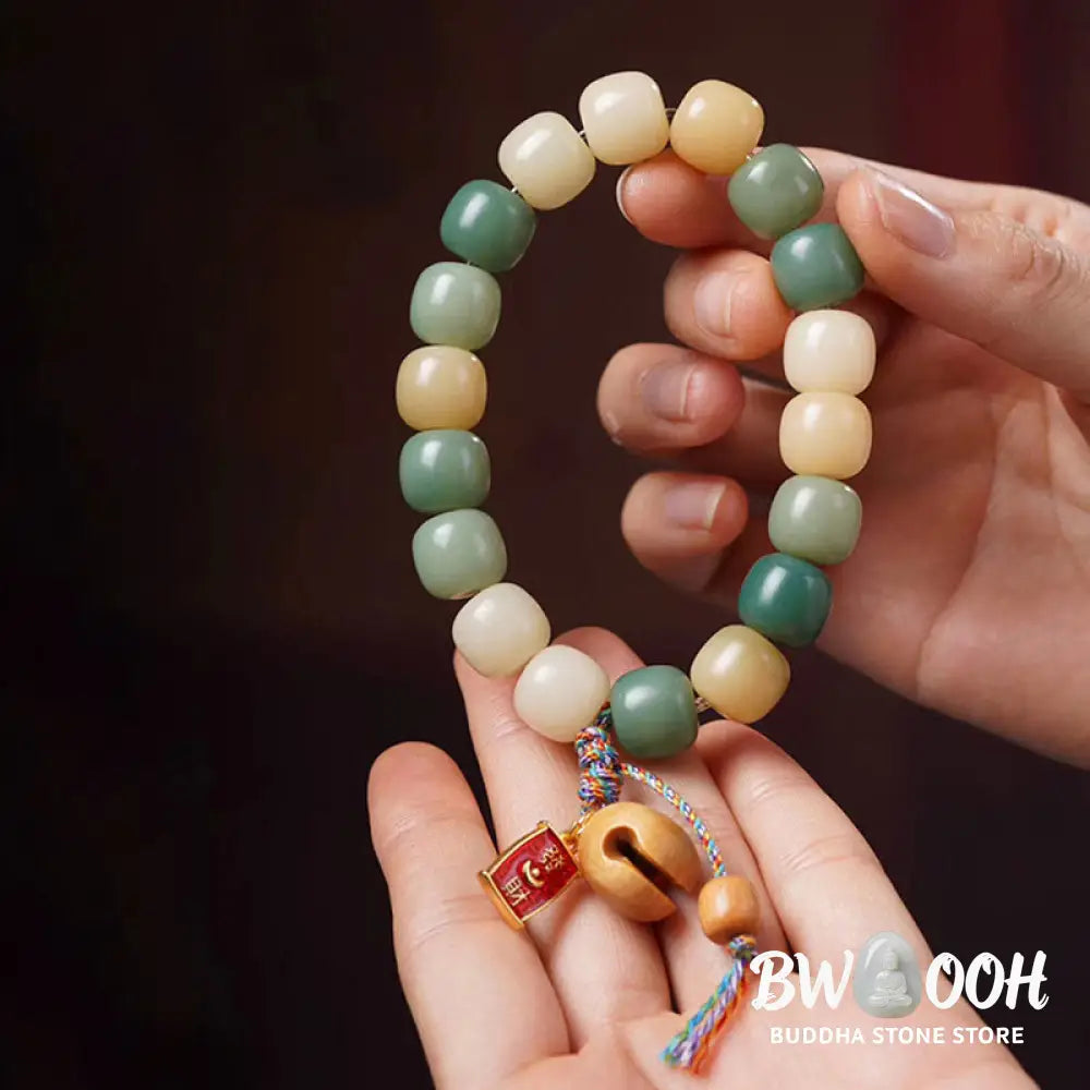 Buddha Stones Natural Gradient Bodhi Seed Wisdom Wooden Fish Drum Charm Bracelet - BWOOOH - Bodhi Seed(Wisdom♥Wake