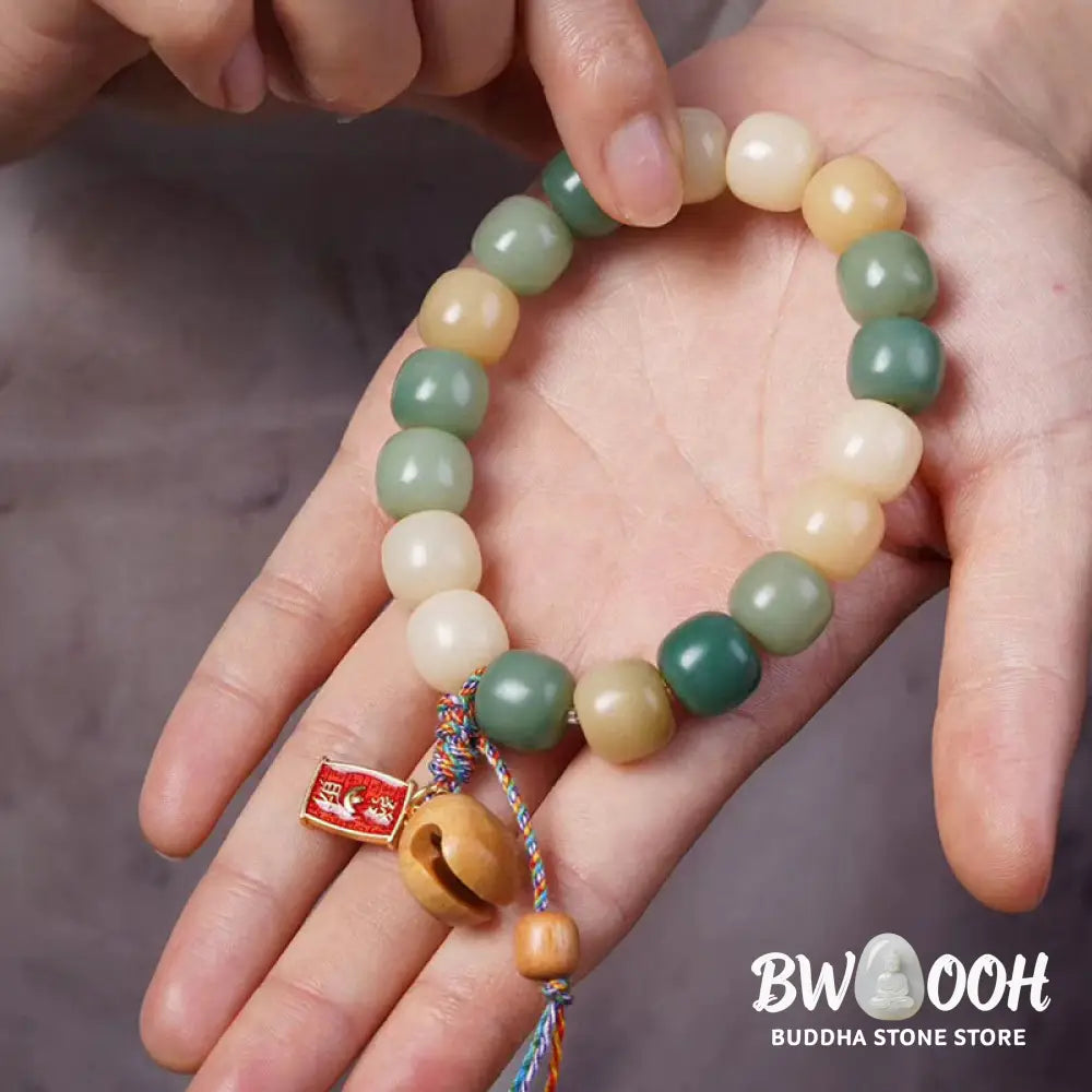 Buddha Stones Natural Gradient Bodhi Seed Wisdom Wooden Fish Drum Charm Bracelet - BWOOOH - Bodhi Seed(Wisdom♥Wake