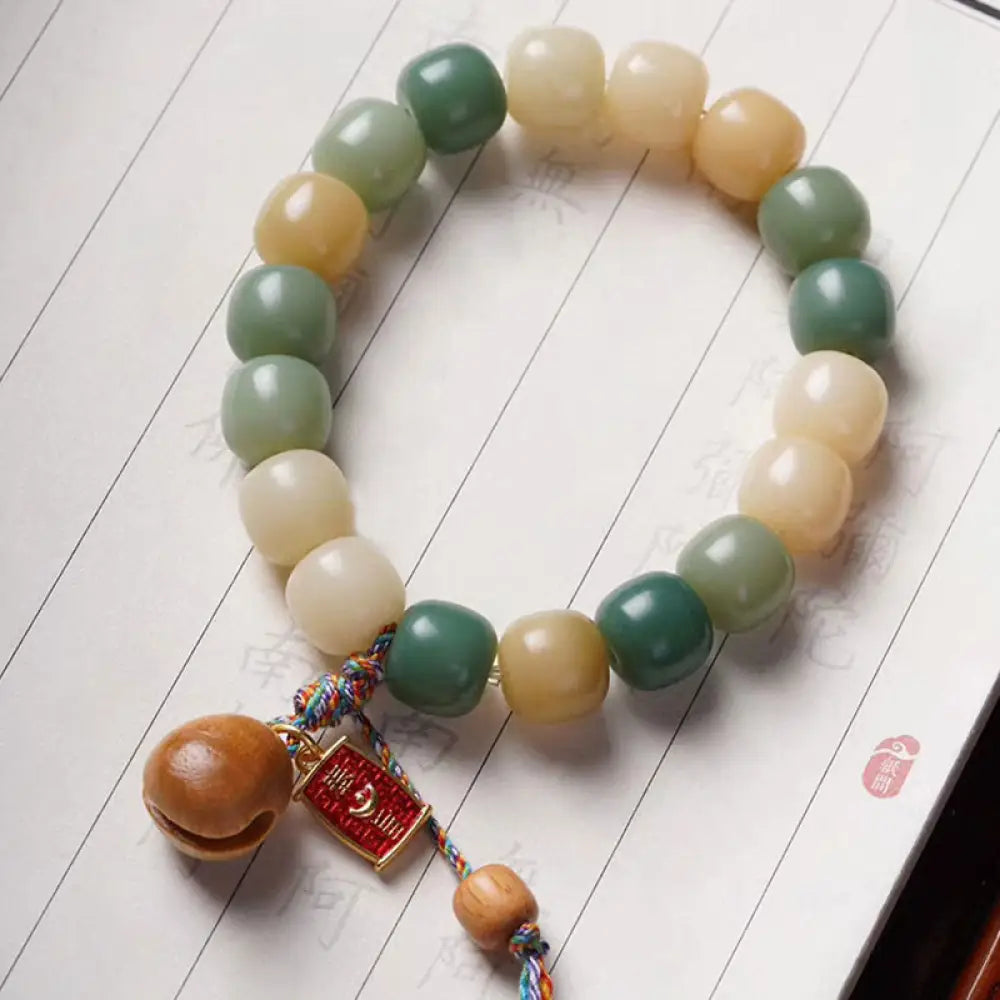 BWOOOH Natural Gradient Bodhi Seed Wisdom Wooden Fish Drum Charm Bracelet - BWOOOH - Bodhi Seed(Wisdom♥Wake