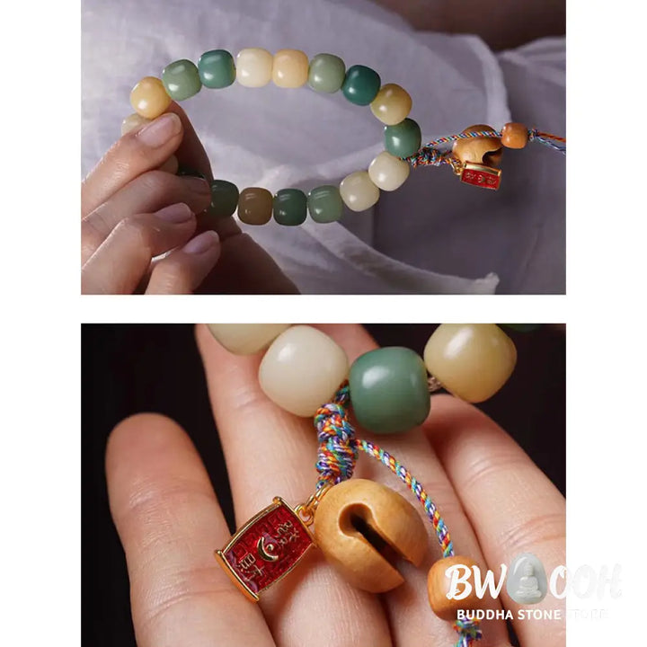 Buddha Stones Natural Gradient Bodhi Seed Wisdom Wooden Fish Drum Charm Bracelet - BWOOOH - Bodhi Seed(Wisdom♥Wake